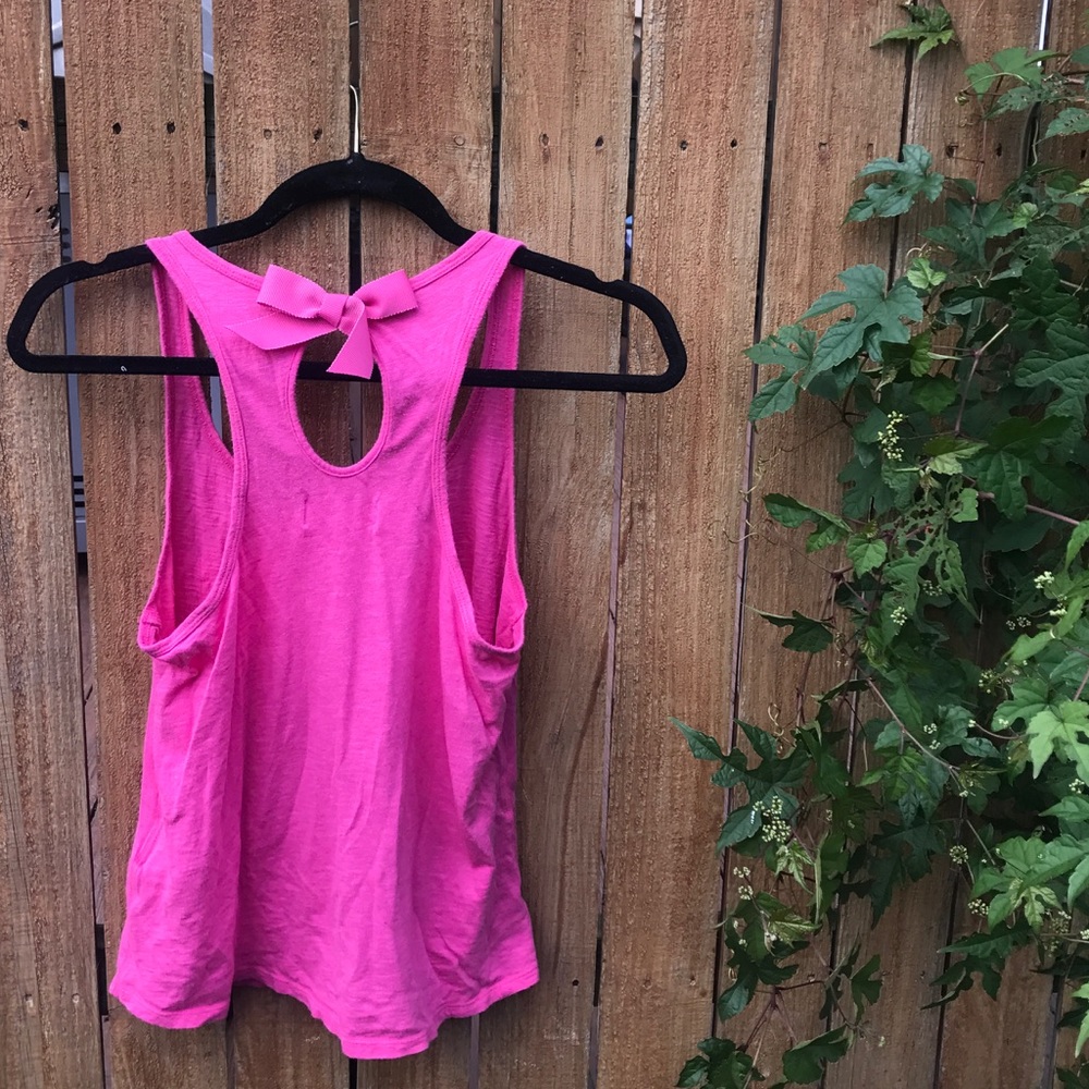 Hollister Open Back Bow Hot Pink Tank Top Size M